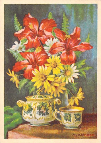 Flowers postcard artist a - postcard,,