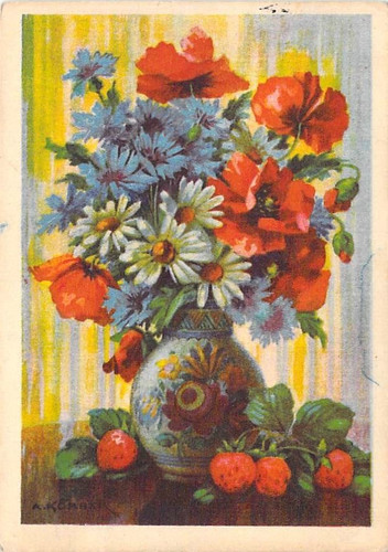 Flowers postcard artist a - artist,