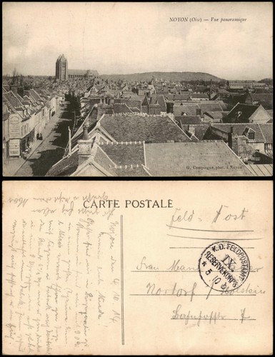 Cpa noyon vue - cpa, 1914