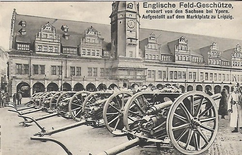Postcard english field guns - field,